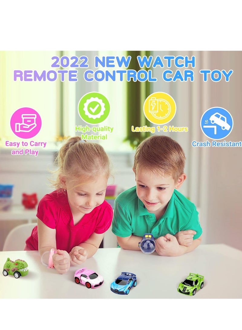 Mini Remote Control Car Watch Toys, 2.4 GHz Cute Wrist Racing Watch, Car Watch Remote Control Car Toys for Boys and Girls, Interactive Game Toys USB Charging Remote Control Car  - Image 2