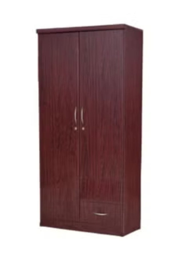 ALWASIT HOME 2 Door Wooden Wardrobe Cabinet Cupboard Engineered Wood With 1 Lockable Drawer Perfect Modern Stylish Heavy Duty - Image 2