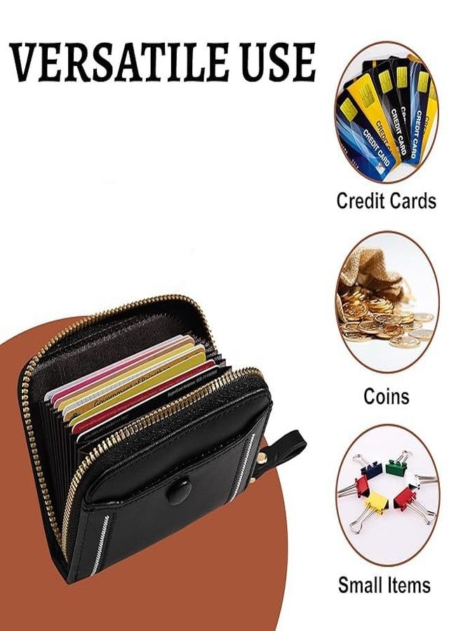 Kuber Industries PU Embroidered Thread Work Credit Card Case Holder Purse, Coin Pocket Wallet for Women | Portable Cute Mini Wallet for Girls | Hand Wallet for College Girls | KS-2, Black - Image 5