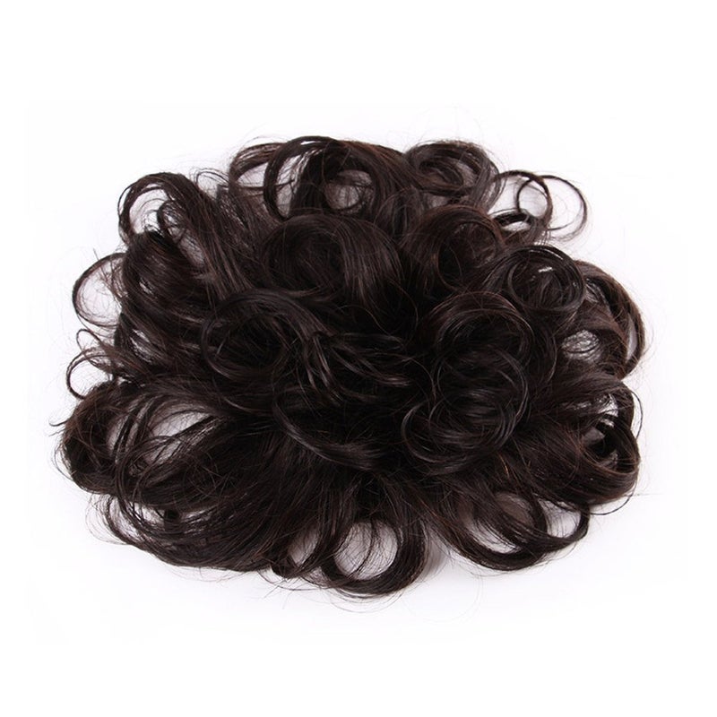 RemeeHi Short Curly Wavy Human Hair Toppers 47 x 47 Seamless Fluffy Replacement Clip in Hairpiece for Covering White Hair Toupee Wiglet Nature Black