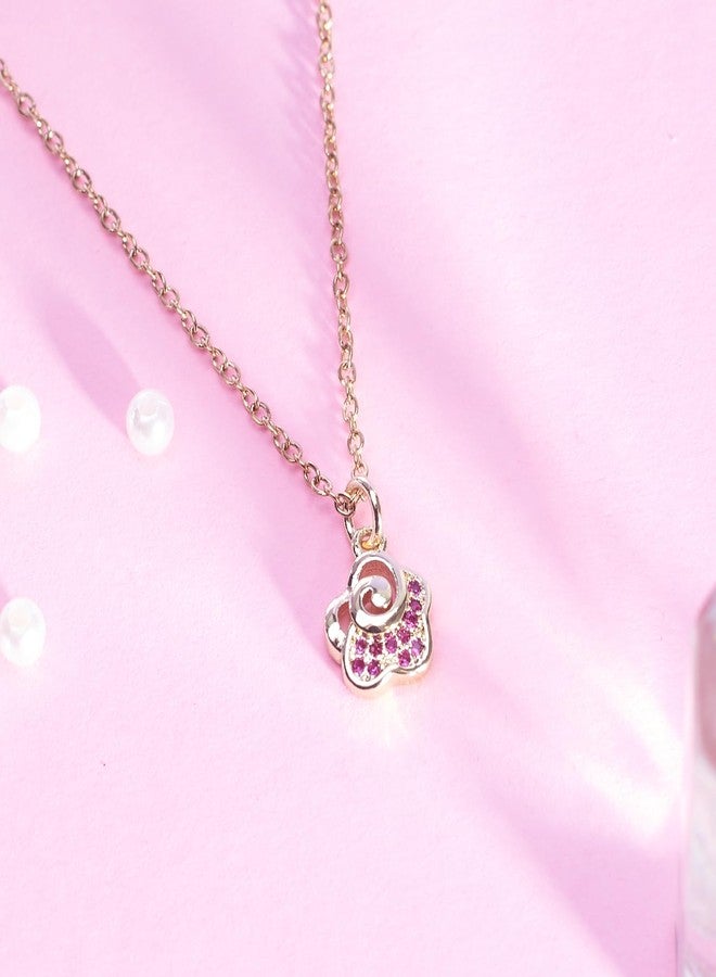 SALTY Anti Tarnish Rose Charm Pendant Necklace for Women | Stylish Locket Chain | Latest Fashion Jewellery Accessories for Girls | Minimal Jewelry | Ideal for Gifting | Marriage, Birthday | Gift for Valentine Day - Image 2