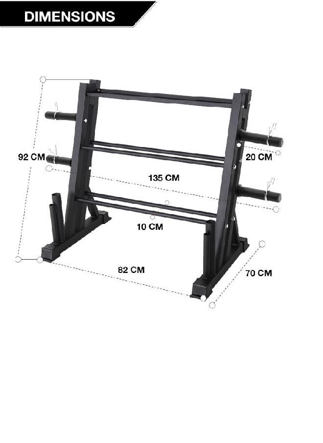 Yalla HomeGym Multifunctional Super Storage Rack Stand Weights Storage Rack for Dumbbells  Kettlebells Olympic Weight Plates And Olympic Barbells  - Image 2