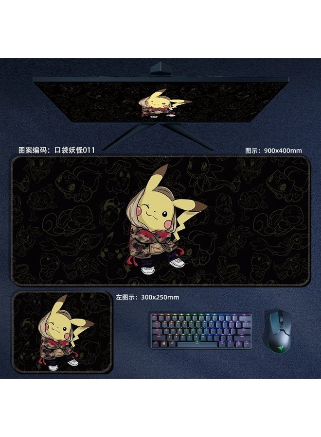 pokemon Mouse Pad Large Mouse Pad for Computer Non Slip Rubber Base 900*400*3mm  Home Office Long Stitched Edge Mouse Mat for Laptop