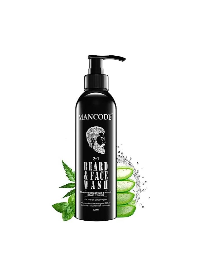 MANCODE MAN CODE Beard and Face Wash For Men Deep Impact Intense Clean 2 In 1 - Image 1