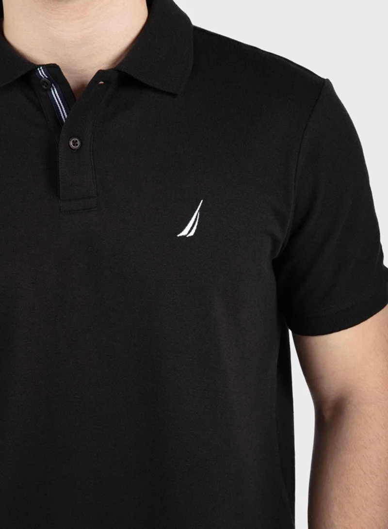 نوتيكا تيشيرت بولو قطن بريميوم بشعار أساسي بقصة عادية