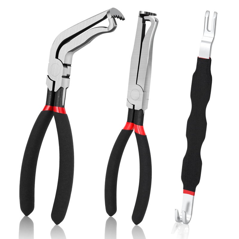 baecel 3 Pack Electrical Disconnect Pliers, Improved Automotive Electrical Terminal Connector Separator Removal Tool, Professional Electrical Connector Removal Tool for Cars, Black - Image 1