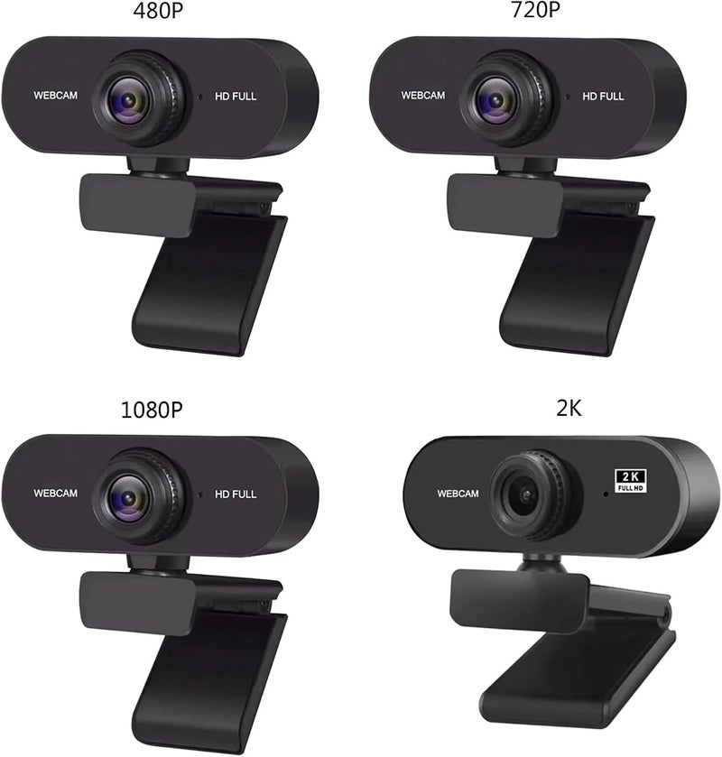 High Claritys 2K 1080P 720P 480P Computer Webcam with Noise Cancelling Microphones for Online Education and Remote Work Wide Angled Lens Webcam - Image 5