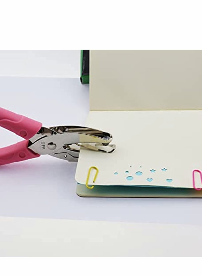 Handheld Paper Punch with Comfortable Pink Grip for Easy Use Circle Size 1/8 Inch - Image 3