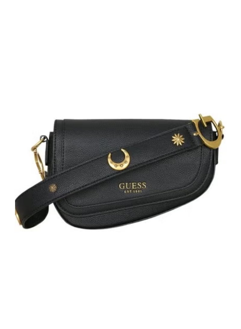 GUESS BY MARCIANO 2023 Fashion Sestri Logo Saddle Bag Armpit Bag Ladies Shoulder Bag Black - Image 2