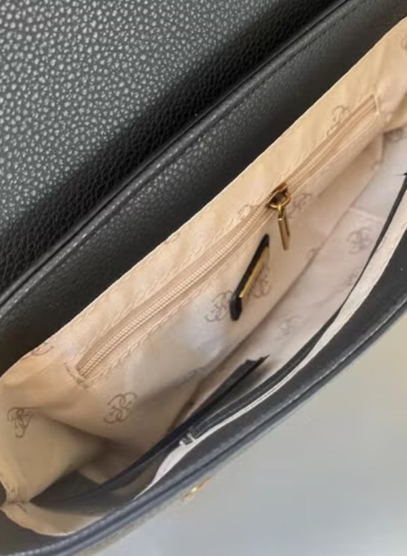 GUESS BY MARCIANO 2023 Fashion Sestri Logo Saddle Bag Armpit Bag Ladies Shoulder Bag Black - Image 5