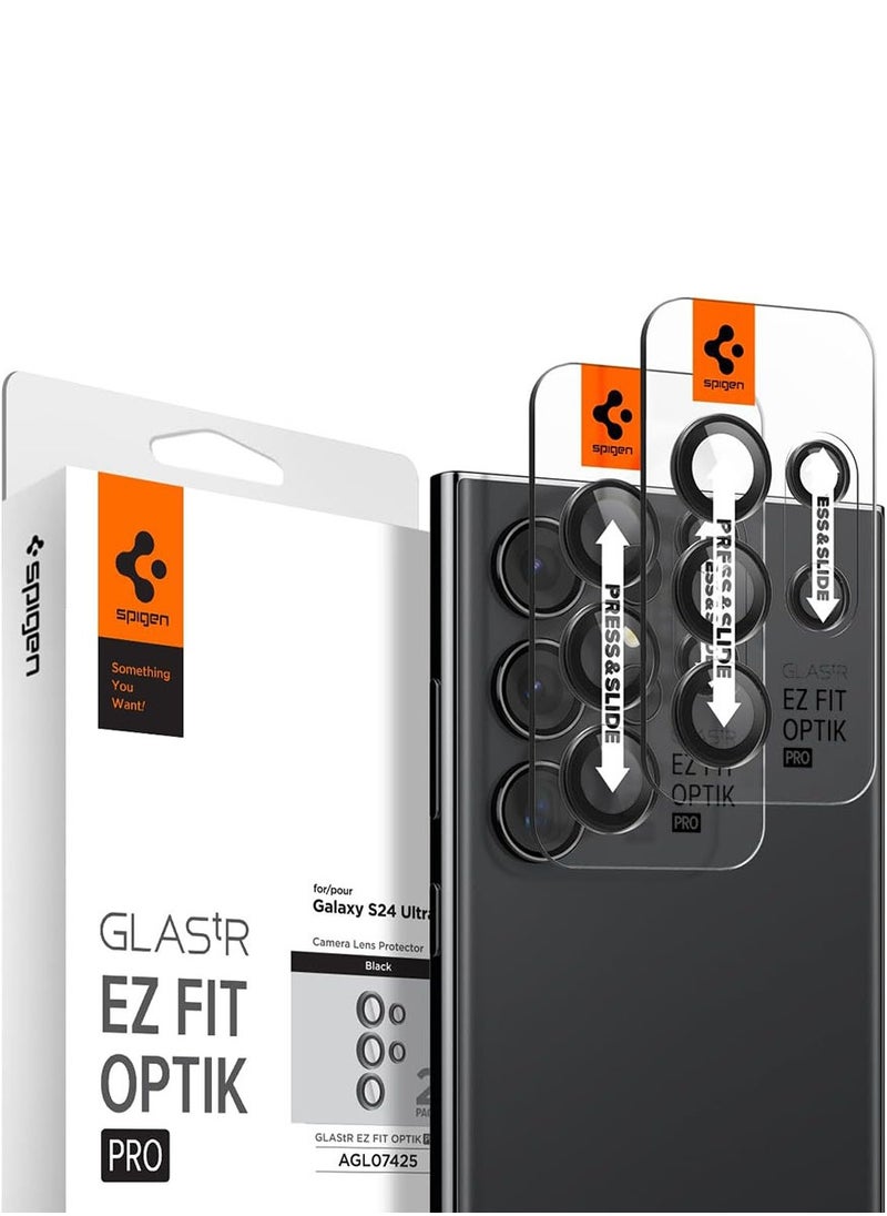 Spigen واقي عدسة الكاميرا Glastr Ez Fit Optik Pro Samsung Galaxy S24 ULTRA [عبوتان] - أسود  - Image 1