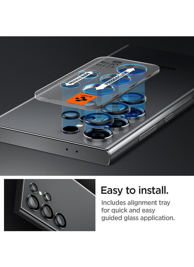 Spigen واقي عدسة الكاميرا Glastr Ez Fit Optik Pro Samsung Galaxy S24 ULTRA [عبوتان] - أسود  - Image 5