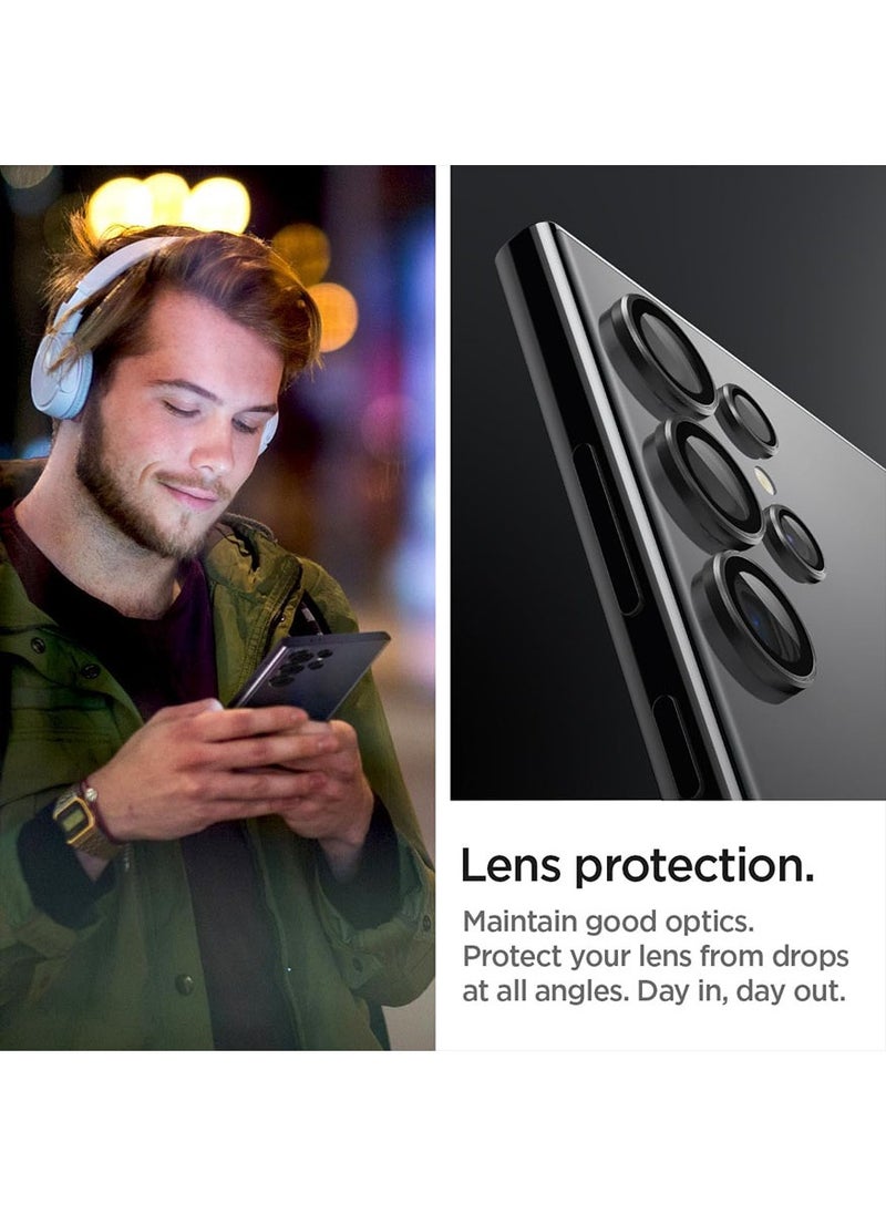 Spigen واقي عدسة الكاميرا Glastr Ez Fit Optik Pro Samsung Galaxy S24 ULTRA [عبوتان] - أسود  - Image 3