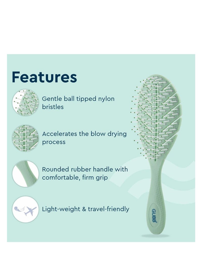 GUBB French Hues vent leaf brush Vent Hair Brush for Styling, Detangling and Grooming for Men and Women |Straightens & Detangles Curly Hairs | Reduces Hair Breakage and Promotes Hair Growth|Best Hair Brush for All Hair Types - Image 3