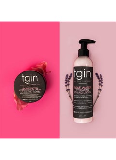 Tgin Rose Water Curl Cream 12 Oz + Styling Lotion 8 Oz Duo Natural Hair Low Porosity Hair Curly Wavy Kinky Set Of 2  - Image 3