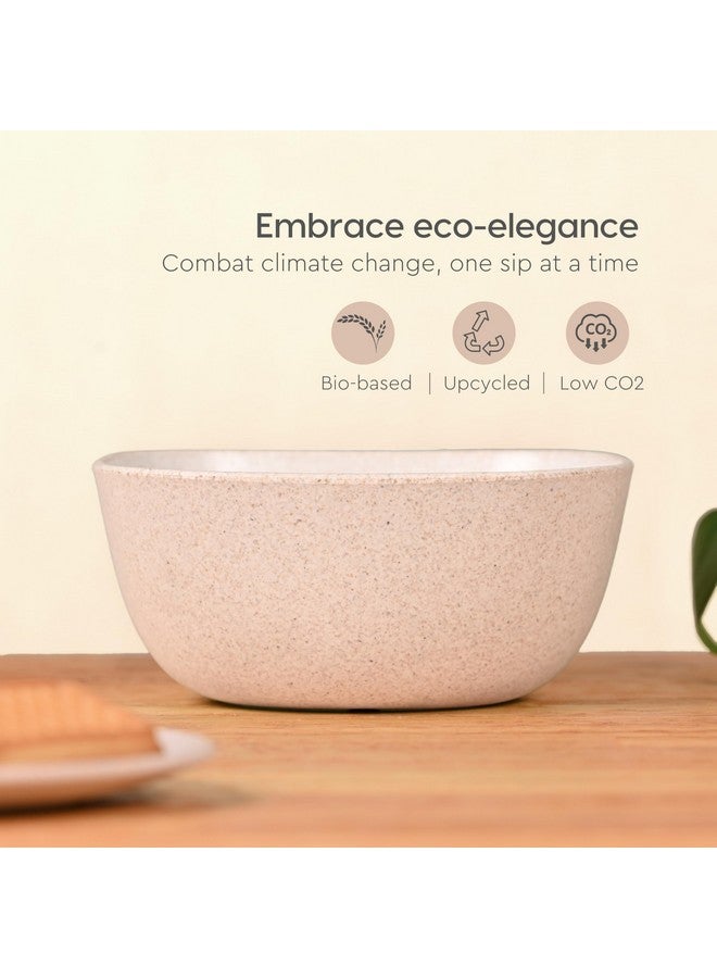 Eha Earth-Friendly Small Soup Bowl | Ice Cream Bowl | Dessert Bowls | 300 ml | Made with Bamboo Fibers & Rice Husk | Microwave Safe Bowl | Serving Bowl Set of 4 | Sand Castle - Image 3