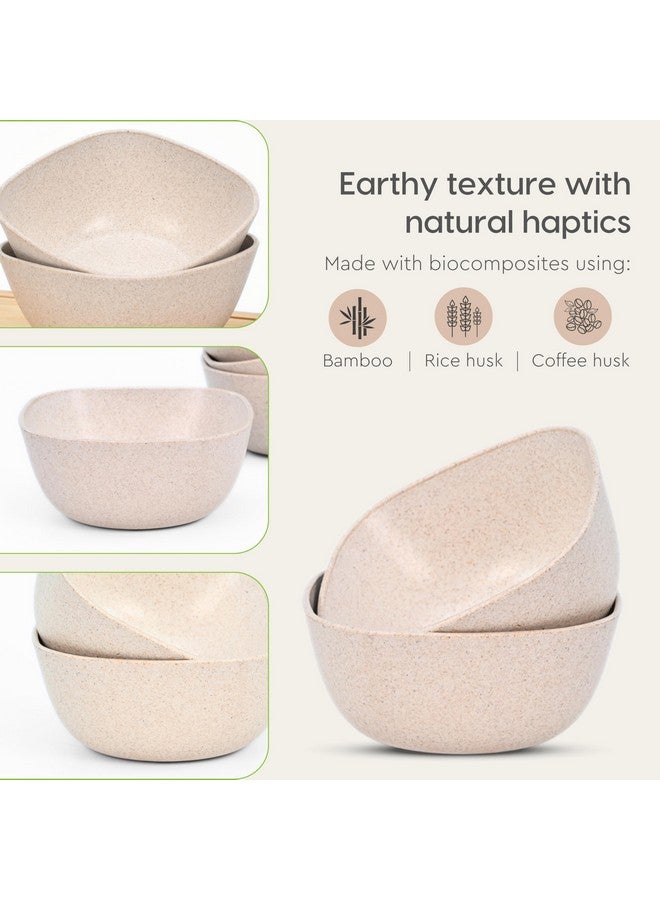Eha Earth-Friendly Small Soup Bowl | Ice Cream Bowl | Dessert Bowls | 300 ml | Made with Bamboo Fibers & Rice Husk | Microwave Safe Bowl | Serving Bowl Set of 4 | Sand Castle - Image 5