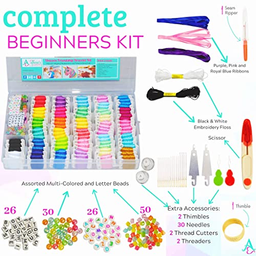 Athena's Elements - Embroidery Floss, Cross Stitch Thread, 276 Pcs Friendship Bracelet String Kit, Thread and Accessories - Perfect for Bracelet Making & DIY Embroidery Projects - Supplies - Image 2