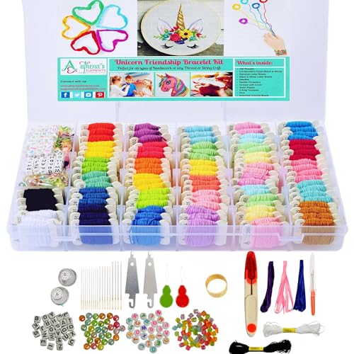 Athena's Elements - Embroidery Floss, Cross Stitch Thread, 276 Pcs Friendship Bracelet String Kit, Thread and Accessories - Perfect for Bracelet Making & DIY Embroidery Projects - Supplies - Image 1