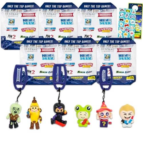 DevSeries Roblox Mystery Hangers and Squooshems Set for Kids Bundle with 3 Roblox Squooshem Blind Bags 3 Hangers DLC Plus Stickers More Mystery Mini Figures for Boys Girls - Image 1