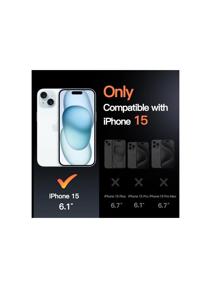 JETech Kickstand Case for iPhone 15 6.1-Inch, Built-in Camera Ring Stand, Non-Yellowing Shockproof Phone Bumper Cover, Anti-Scratch Clear Back (Clear) - Image 3