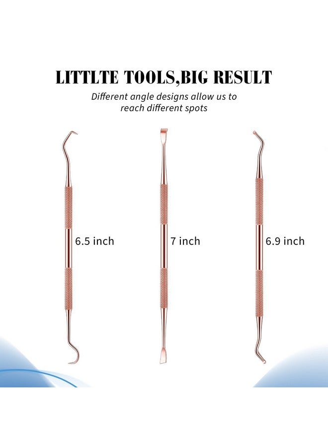 Hotop 3 Pieces Dog Dental Tooth Scaler and Scraper Stainless Double Headed Tarter Removing Tool Scraper Pet Teeth Cleaning Tools for Dog and Cat (Rose Gold) - Image 4