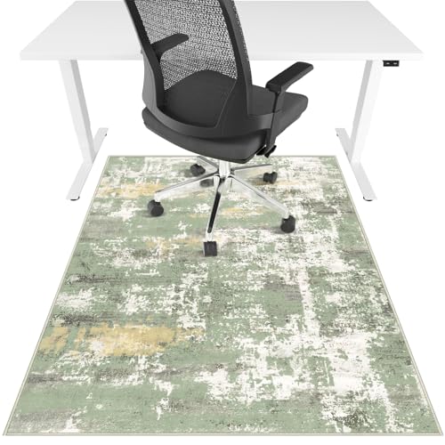 Lreedy Office Chair Mat for Hardwood Floor Tile Floor36X 48 Heavy Duty Desk Chair Mat for Hard Floors Under Desk Rug for Rolling Computer ChairAnti SlipLow Pile Carpet Floor ProtectorAbstract Green - Image 1