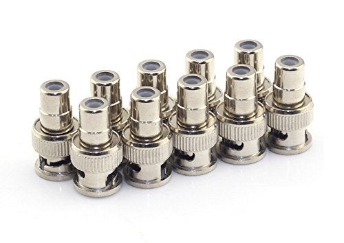 RuiLing 10 Pack RCA Female Plug to BNC Male Jack Adapters Coaxial Connector for CCTV Video - Image 1