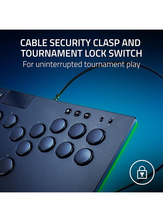ريزر كيتسوني - وحدة تحكم أركيد بصرية كاملة الأزرار لجهاز PS5 والكمبيوتر الشخصي (تخطيط أزرار حركة رباعية دقيقة، مفاتيح بصرية خطية منخفضة الارتفاع من ريزر، تصميم نحيف وقابل للحمل) أسود - Image 5