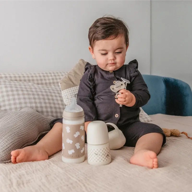 Suavinex, 150ml Bottle with Physiological SX Pro Silicone Teat with Anti-Colic Valve, Slow Flow (S) for Breast and Artificial Milk or Water, Babies +0 Months and Newborns, Wild&Free Beige - Image 3