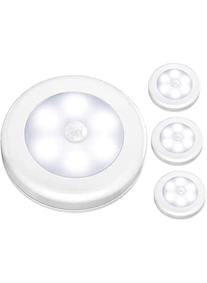PRETZYOOM 4 قطع مستشعر حركة إضاءة ليلية كشف الجسم البشري تشغيل وإيقاف تلقائي موفر للطاقة LED للمرحاض والحمام والسلالم أبيض - Image 1