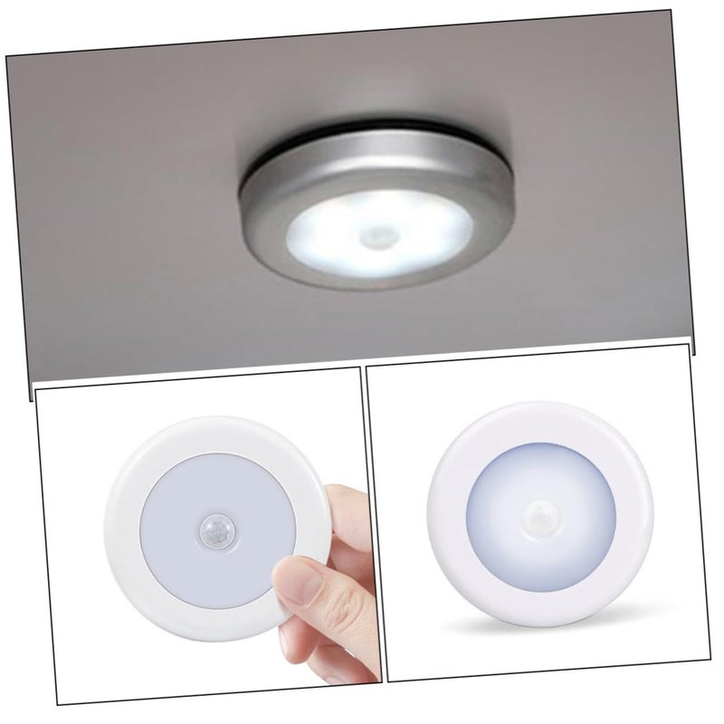 PRETZYOOM 4 قطع مستشعر حركة إضاءة ليلية كشف الجسم البشري تشغيل وإيقاف تلقائي موفر للطاقة LED للمرحاض والحمام والسلالم أبيض - Image 4