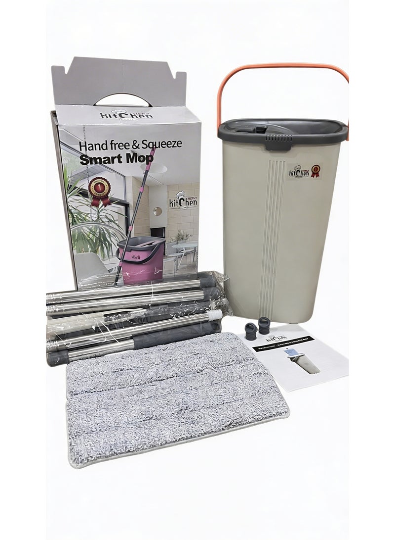KITCHEN HERO Smart Mop Kitchen Hero – 135 cm Telescopic Handle, Self-Wringing Bucket System, 2 Microfiber Pads, Lightweight & Convenient – Ideal for Floors, Ceramic, and Parquet – Multicolor - Image 2
