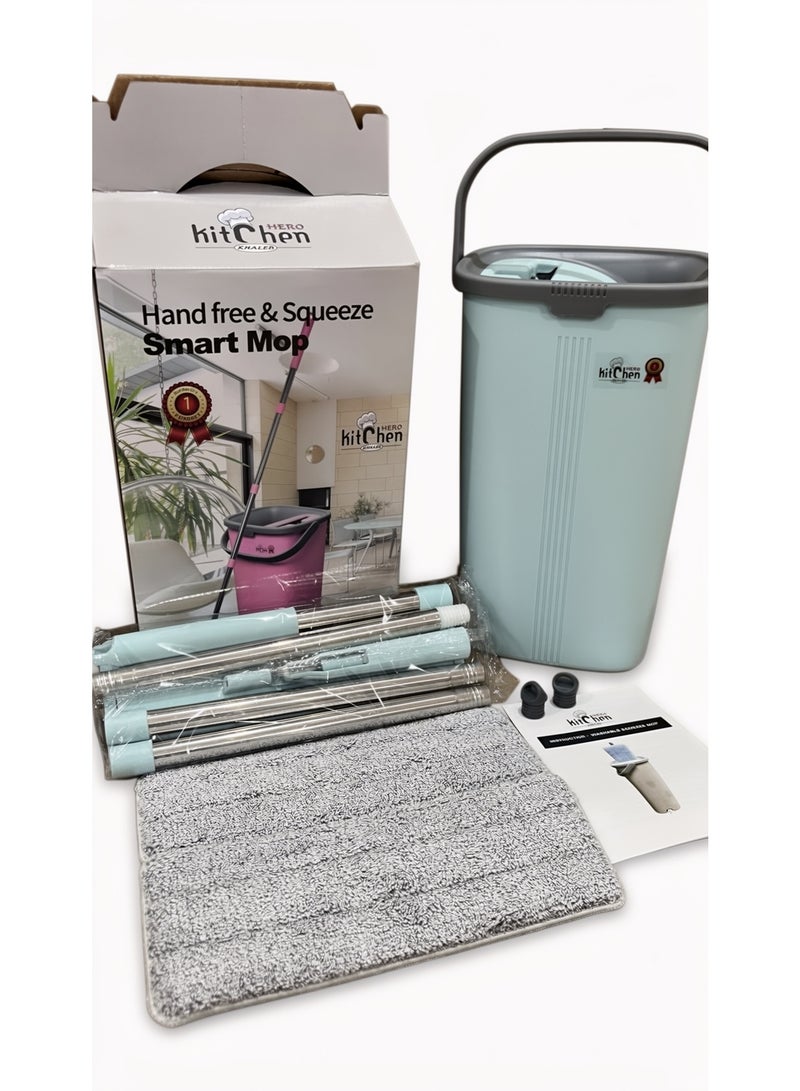 KITCHEN HERO Smart Mop Kitchen Hero – 135 cm Telescopic Handle, Self-Wringing Bucket System, 2 Microfiber Pads, Lightweight & Convenient – Ideal for Floors, Ceramic, and Parquet – Multicolor - Image 3