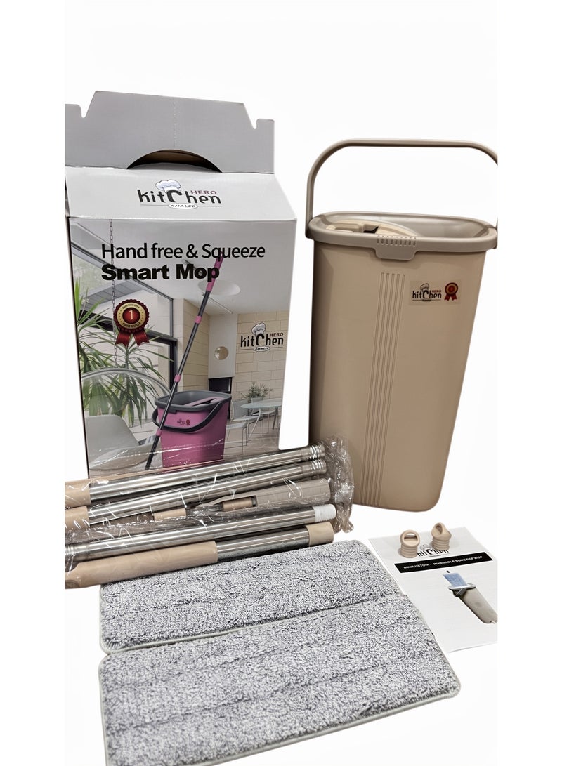 KITCHEN HERO Smart Mop Kitchen Hero – 135 cm Telescopic Handle, Self-Wringing Bucket System, 2 Microfiber Pads, Lightweight & Convenient – Ideal for Floors, Ceramic, and Parquet – Multicolor - Image 4