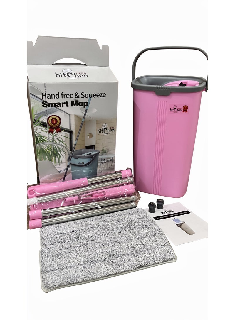KITCHEN HERO Smart Mop Kitchen Hero – 135 cm Telescopic Handle, Self-Wringing Bucket System, 2 Microfiber Pads, Lightweight & Convenient – Ideal for Floors, Ceramic, and Parquet – Multicolor - Image 5