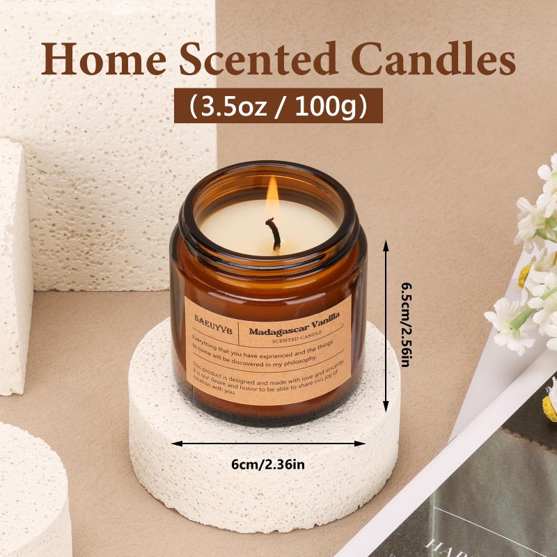 SAEUYVB 12 Pack Candles for Home Scented,Scented Candles Gift Set for Women &Men,Natural SoyCandles(Amber Jar),Aromatherapy Candle Set for Birthday Valentine Anniversary Mother's Day Christmas - Image 2