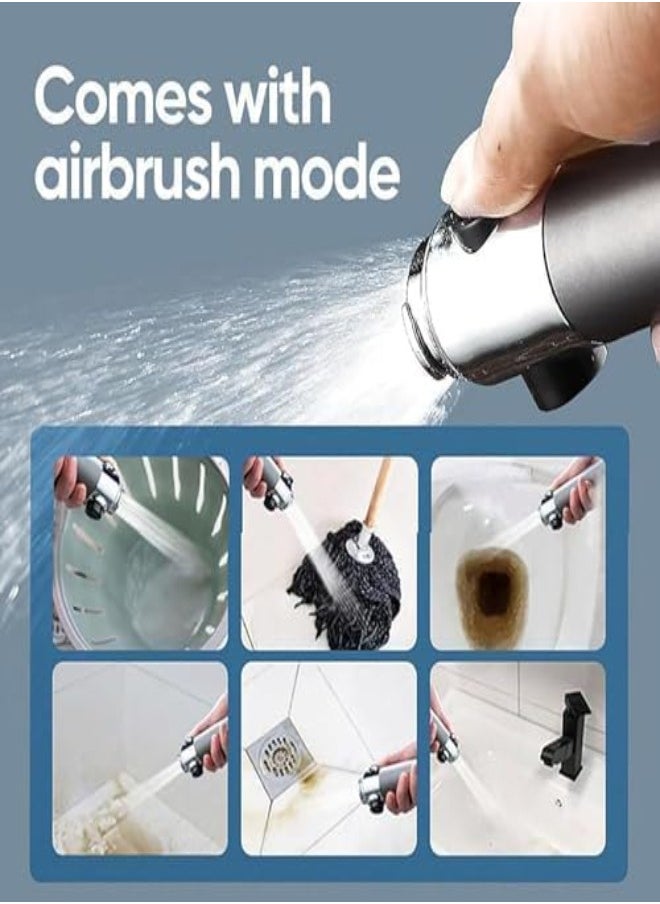 Generic - Three mode water-saving shower head combination, one button pause | smoke gray | anti blocking design - Image 1