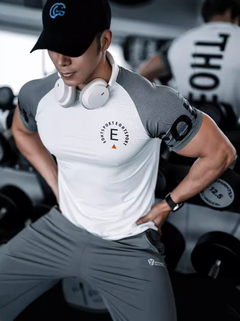 Muscle Men'S Fitness Brothers Sports Leisure Elastic Long Sleeve T-Shirt Light Plate No Logo - Image 3