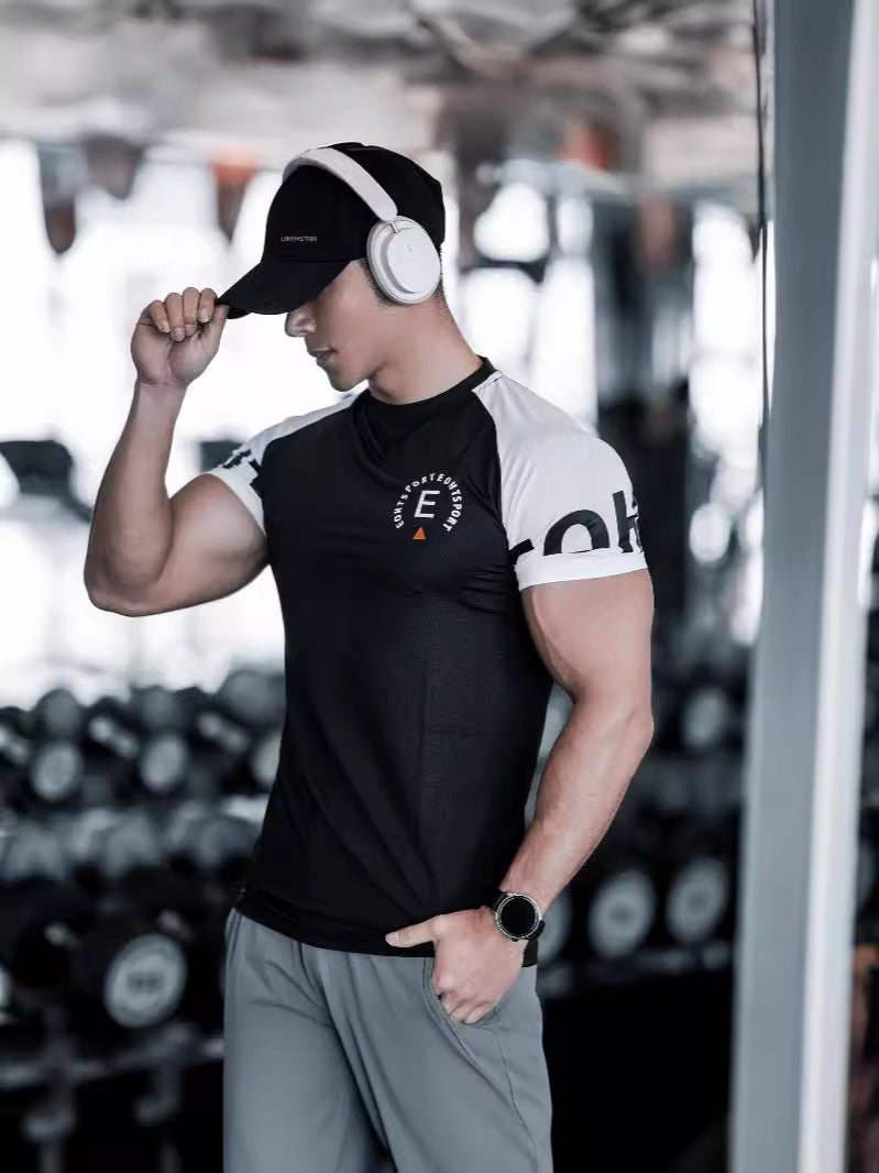 Muscle Men'S Fitness Brothers Sports Leisure Elastic Long Sleeve T-Shirt Light Plate No Logo - Image 4