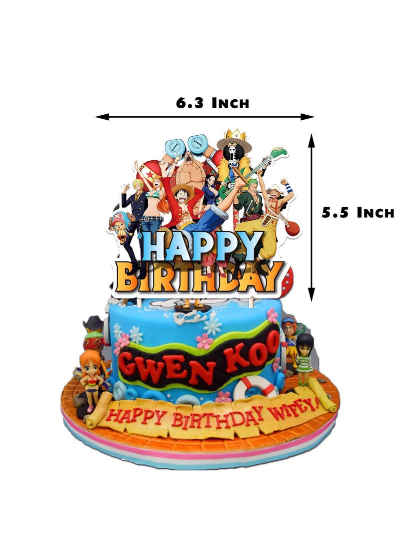 Birthday Party Balloon Decoration ONE PIECE，Happy Birthday Banner,Cake Topper,Baby Shower Birthday Bachelorette Party Backdrop  - Image 3