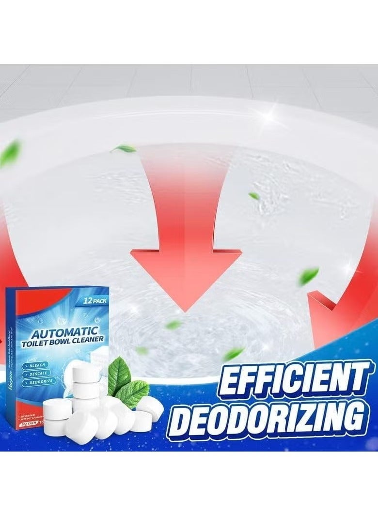 إيلهو جهاز تنظيف صحن المرحاض، جهاز تنظيف صحن المرحاض التلقائي مع المبيض، جهاز تنظيف خزان المرحاض الدائم مع تكنولوجيا الإفراج المستدام، جهاز تنظيف المرحاض المنزلي مع سهولة التشغيل - 12 حزمة - Image 2