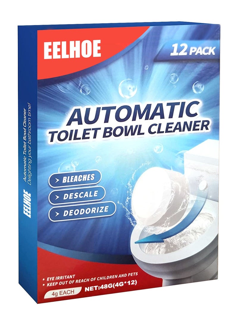 إيلهو جهاز تنظيف صحن المرحاض، جهاز تنظيف صحن المرحاض التلقائي مع المبيض، جهاز تنظيف خزان المرحاض الدائم مع تكنولوجيا الإفراج المستدام، جهاز تنظيف المرحاض المنزلي مع سهولة التشغيل - 12 حزمة - Image 1