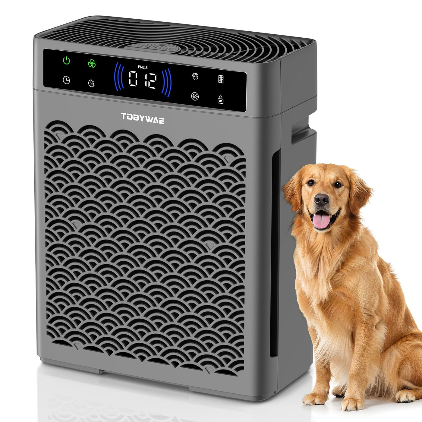 Air Purifiers for Home Large Room, Cover Up to 3000 Ft² with Air Quality Monitor and Timer, HEPA Filter Air Purifier for Bedroom with Fragrance, Air Cleaner for Dorm Room, Office - Grey