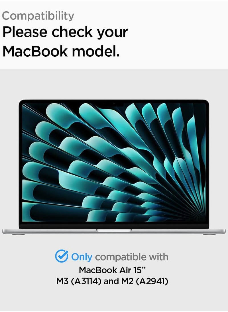 Spigen Urban Fit MacBook Air 15 inch Case M4 A3241 (2025) / M3 A3114 (2024) / M2 A2941 (2023) Scratch Resistant Premium Fabric Protective Hard Shell Cover - Black  - Image 2