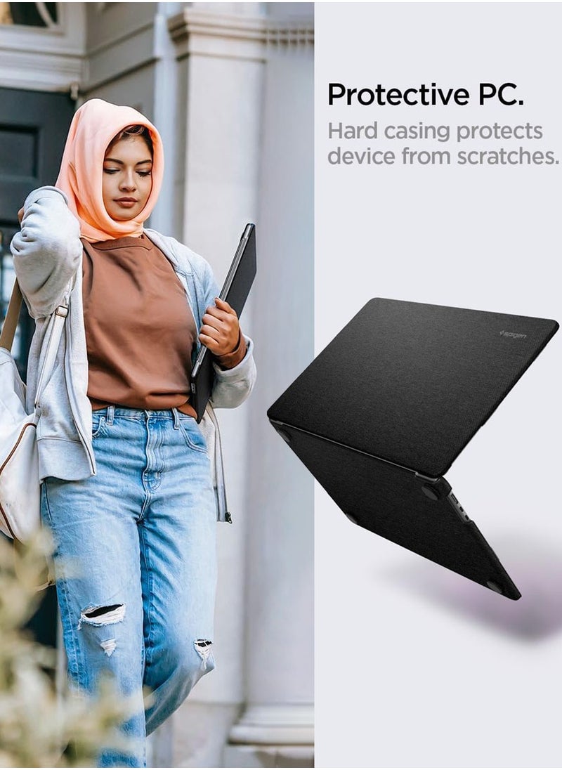 Spigen Urban Fit MacBook Air 15 inch Case M4 A3241 (2025) / M3 A3114 (2024) / M2 A2941 (2023) Scratch Resistant Premium Fabric Protective Hard Shell Cover - Black  - Image 4