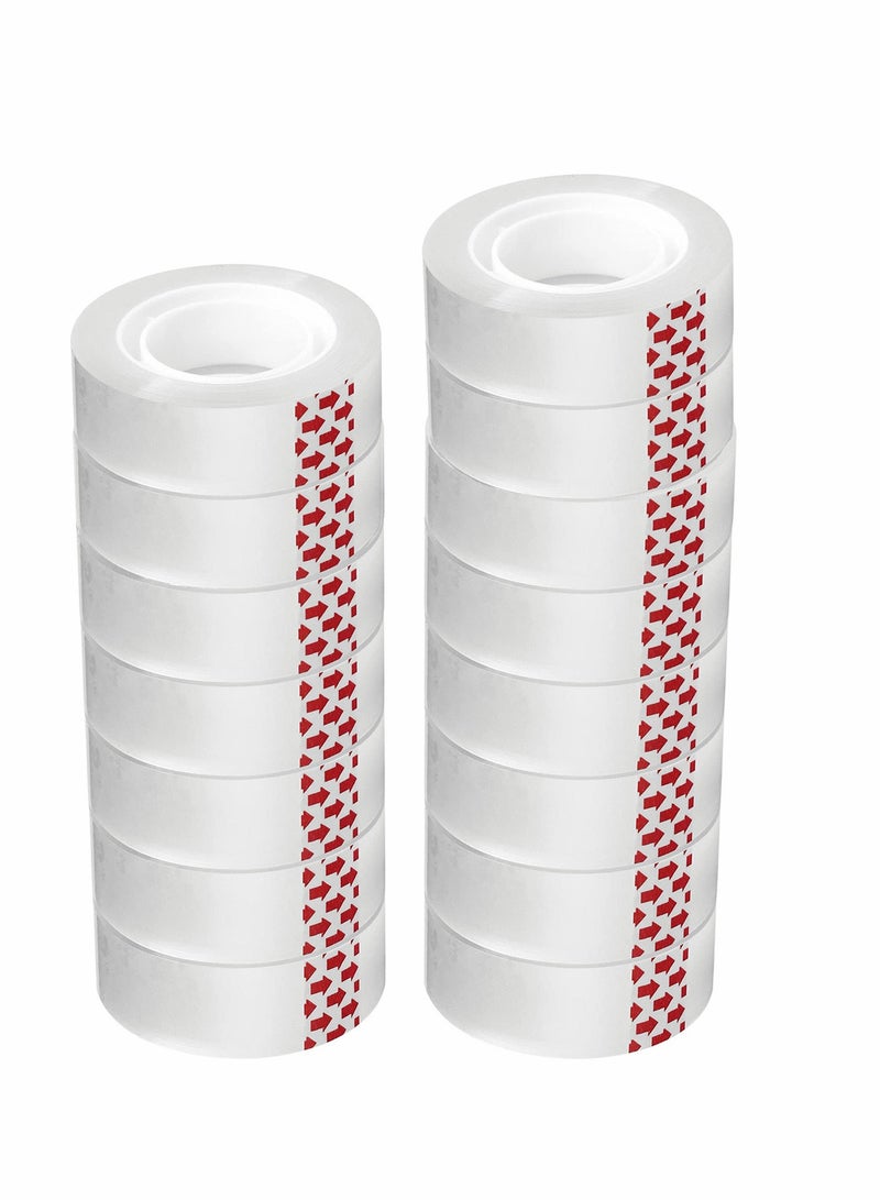 15 Rolls Clear Adhesive Tape 0.98 Inch Core Perfect for Office School and Home Use - Image 1