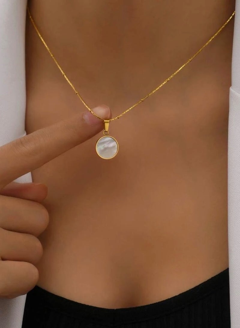 إيكوال سلسال نسائي أنيق من الاستانلس ستيل مطلي باللون الذهبي - Image 1