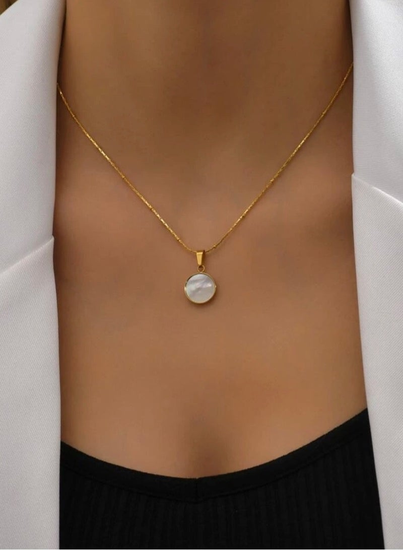 إيكوال سلسال نسائي أنيق من الاستانلس ستيل مطلي باللون الذهبي - Image 2