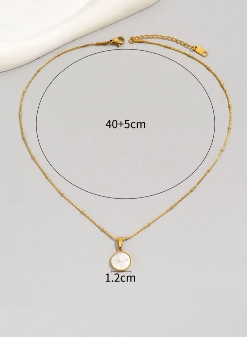 إيكوال سلسال نسائي أنيق من الاستانلس ستيل مطلي باللون الذهبي - Image 4